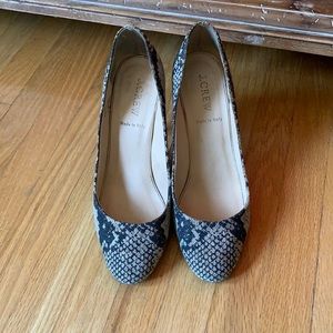 J. Crew snakeskin pumps